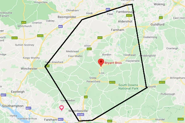 Bryant Bros Belivery Map